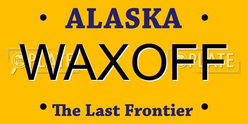 WAXOFF Alaska License Plate