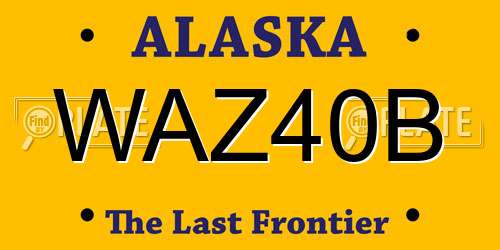 WAZ40B Alaska License Plate