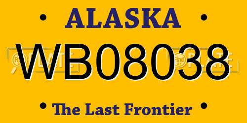 WB08038 Alaska License Plate