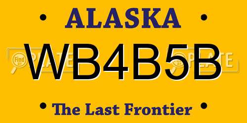 WB4B5B Alaska License Plate