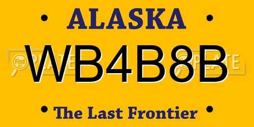 WB4B8B Alaska License Plate