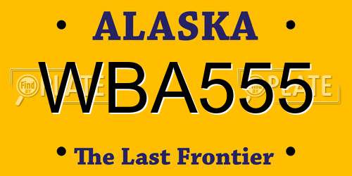 WBA555 Alaska License Plate