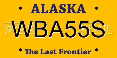 WBA55S Alaska License Plate