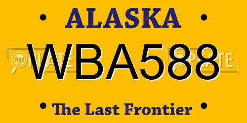 WBA588 Alaska License Plate