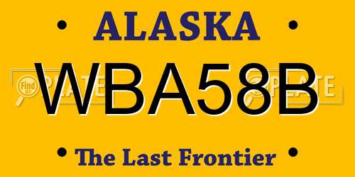 WBA58B Alaska License Plate