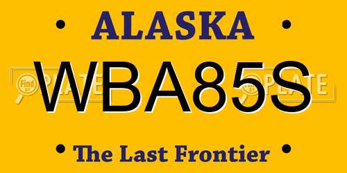 WBA85S Alaska License Plate