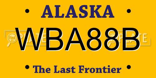 WBA88B Alaska License Plate