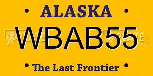 WBAB55 Alaska License Plate