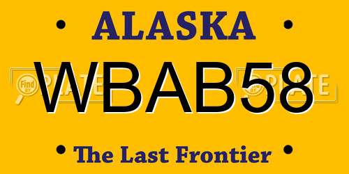 WBAB58 Alaska License Plate