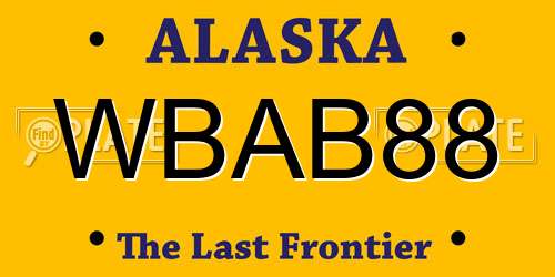 WBAB88 Alaska License Plate