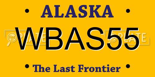 WBAS55 Alaska License Plate