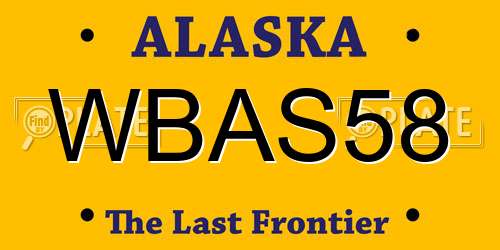 WBAS58 Alaska License Plate