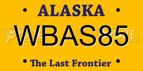 WBAS85 Alaska License Plate