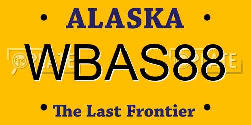 WBAS88 Alaska License Plate