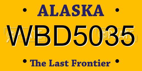 WBD5035 Alaska License Plate