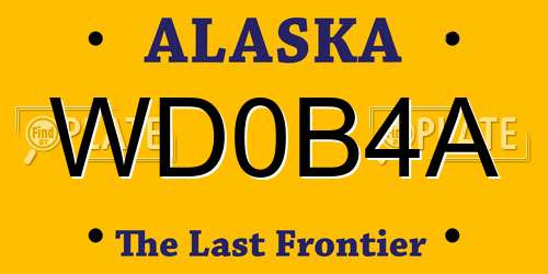 WD0B4A Alaska License Plate