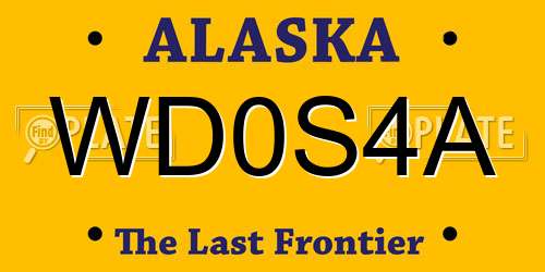 WD0S4A Alaska License Plate