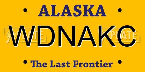 WDNAKC Alaska License Plate