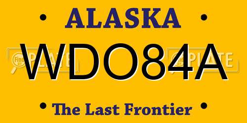 WDO84A Alaska License Plate