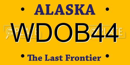 WDOB44 Alaska License Plate