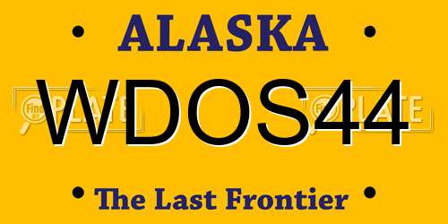 WDOS44 Alaska License Plate