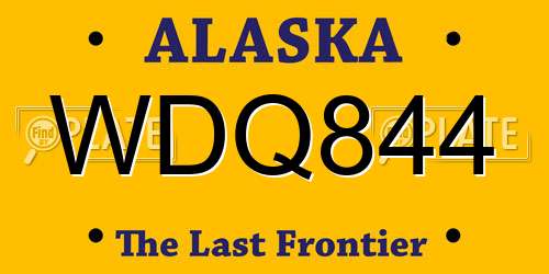 WDQ844 Alaska License Plate