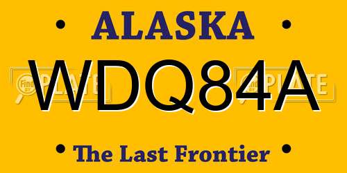 WDQ84A Alaska License Plate