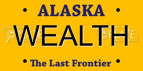 WEALTH Alaska License Plate