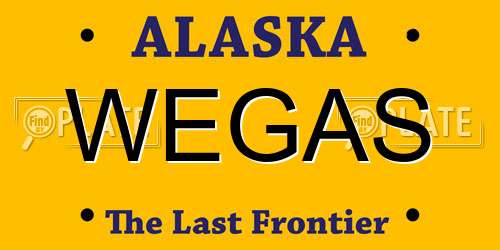 WEGAS Alaska License Plate