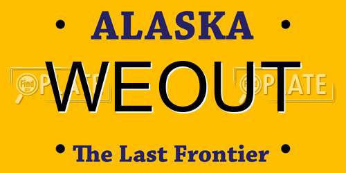 WEOUT Alaska License Plate