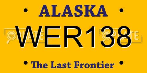 WER138 Alaska License Plate