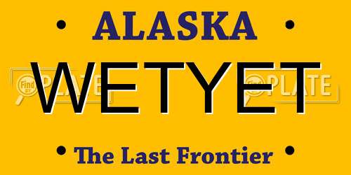 WETYET Alaska License Plate
