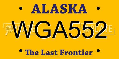 WGA552 Alaska License Plate