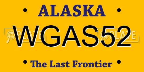 WGAS52 Alaska License Plate