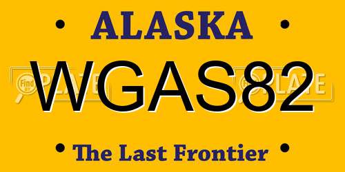 WGAS82 Alaska License Plate