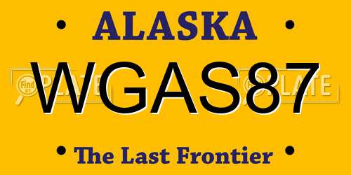 WGAS87 Alaska License Plate