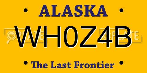 WH0Z4B Alaska License Plate