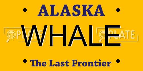 WHALE Alaska License Plate