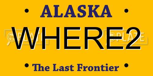 WHERE2 Alaska License Plate