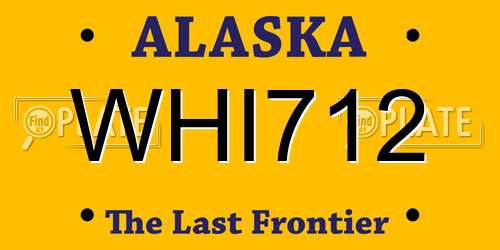 WHI712 Alaska License Plate