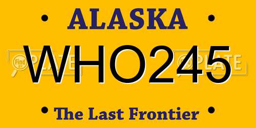 WHO245 Alaska License Plate