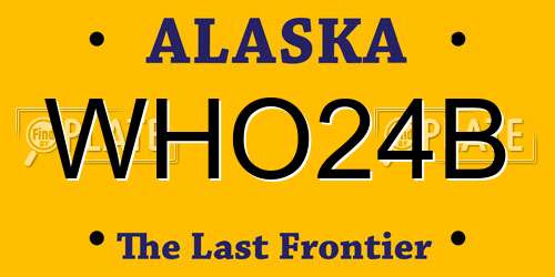 WHO24B Alaska License Plate