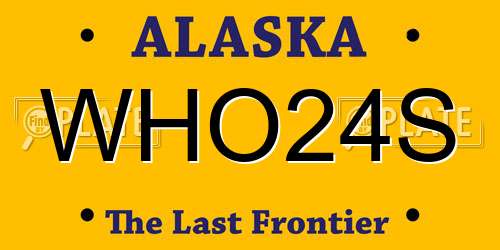 WHO24S Alaska License Plate