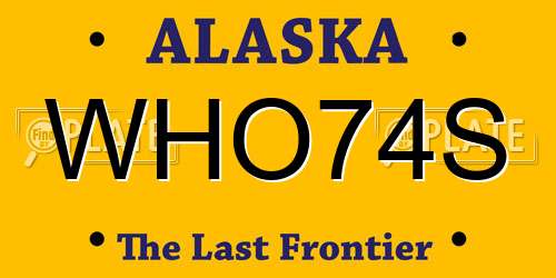 WHO74S Alaska License Plate