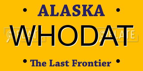 WHODAT Alaska License Plate
