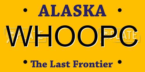 WHOOPC Alaska License Plate