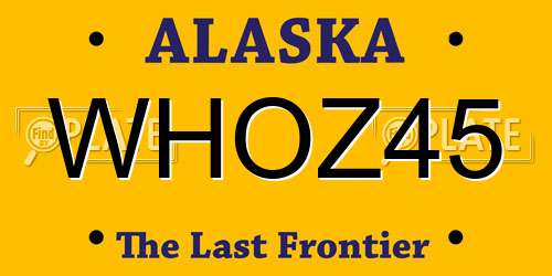 WHOZ45 Alaska License Plate