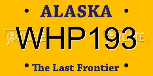 WHP193 Alaska License Plate