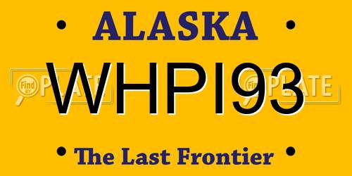 WHPI93 Alaska License Plate