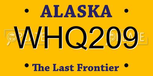 WHQ209 Alaska License Plate